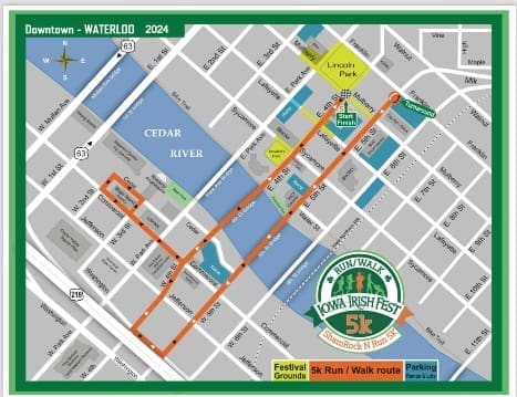 2024 Shamrock N Roll 5K Route