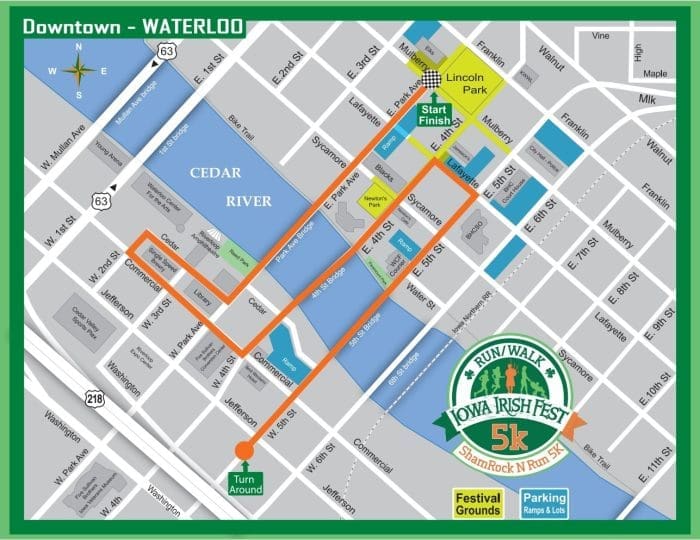5k 2025 Shamrock 5k Map